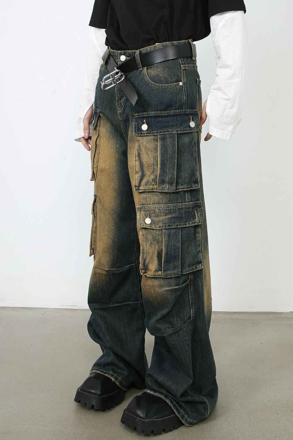 Men's Washed Wide Leg Jeans - Damned Threads